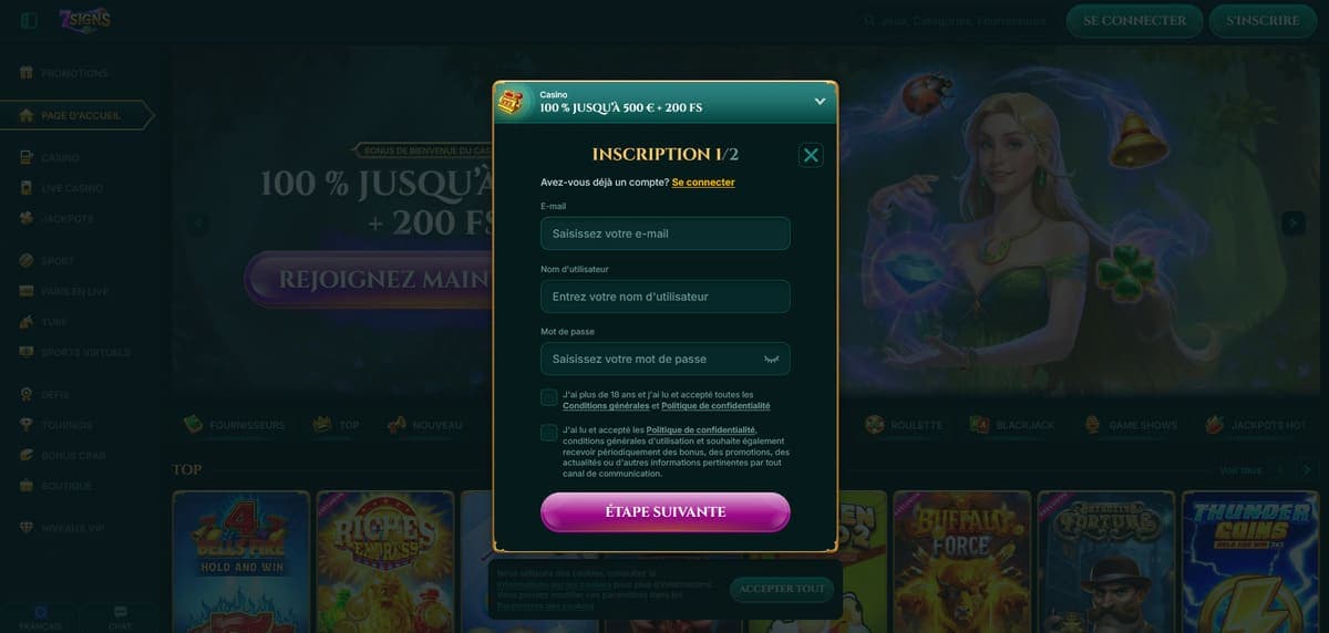 Inscription 7Signs Casino