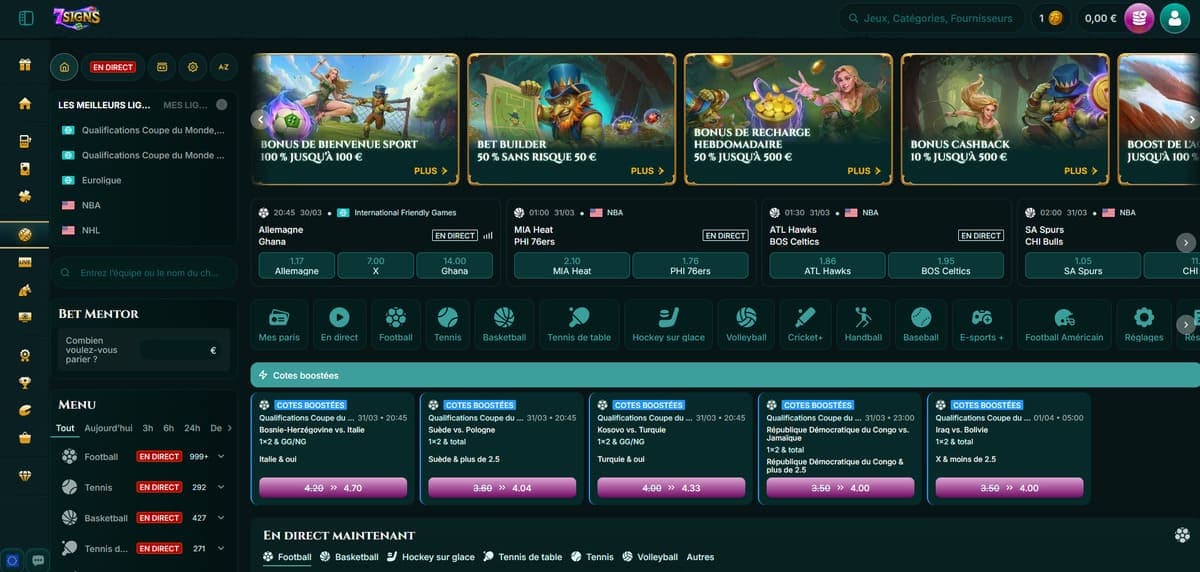 Paris sportifs 7Signs Casino