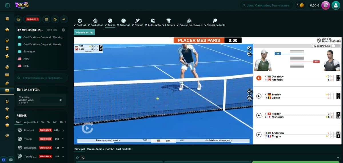 Sports virtuels 7Signs Casino