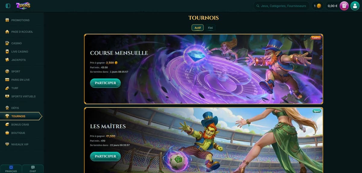 Tournois 7Signs Casino