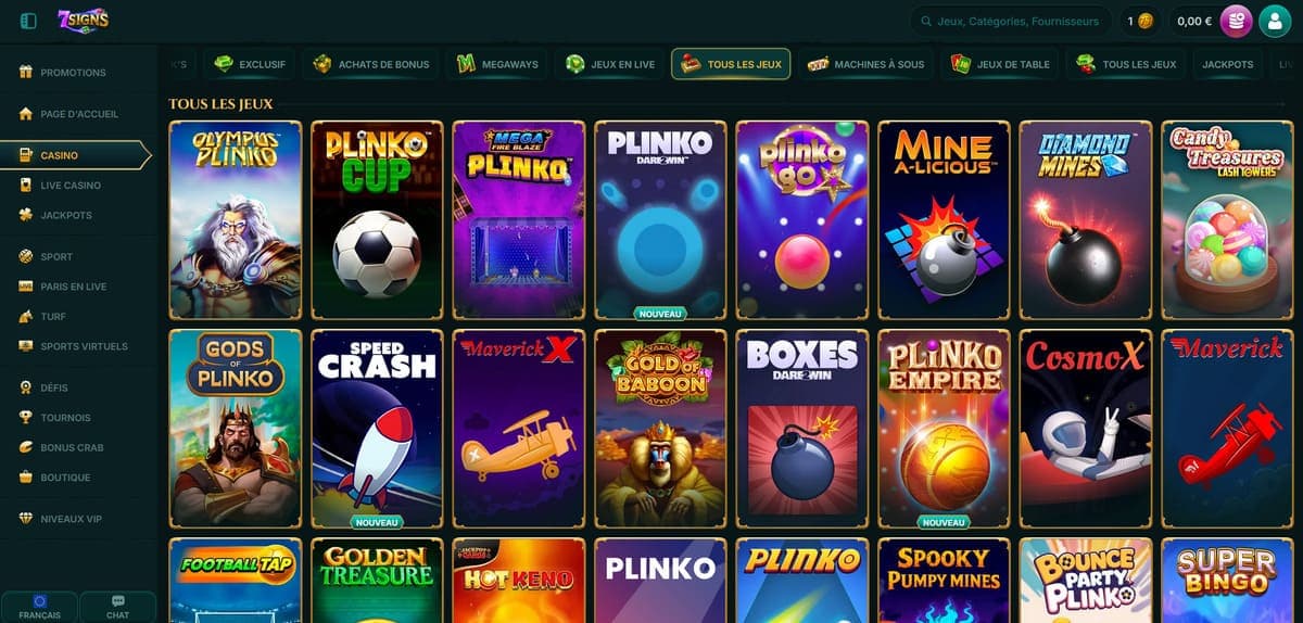 Tous les jeux 7Signs Casino