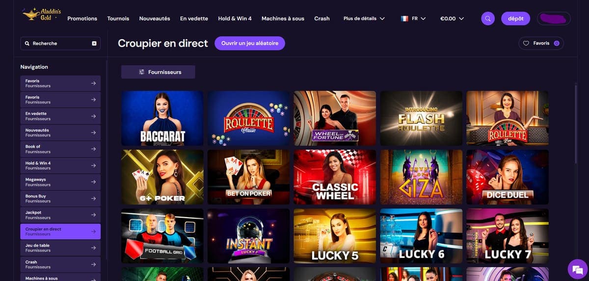 Live Aladdins's Gold Casino