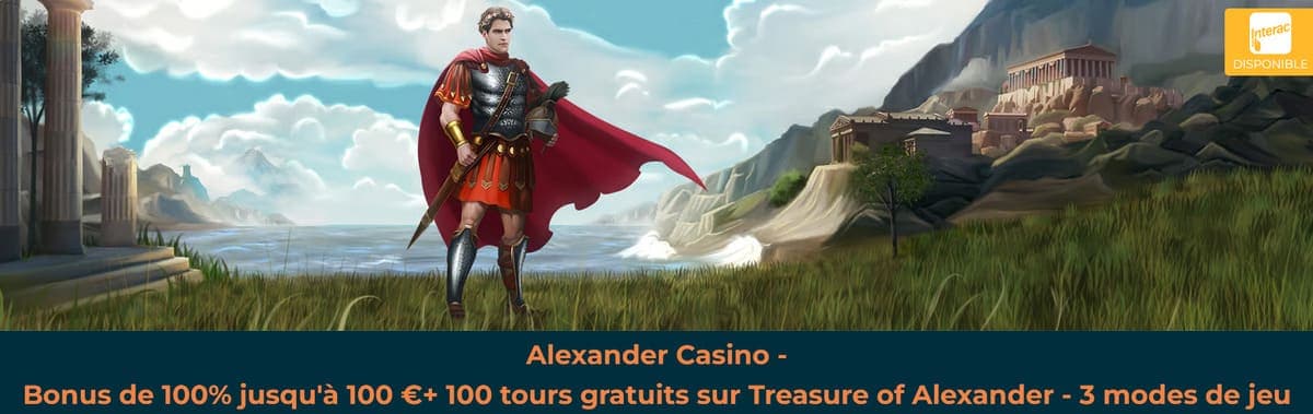 Bonus bienvenue Alexander Casino