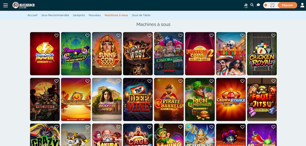 Machines à sous Alexander Casino