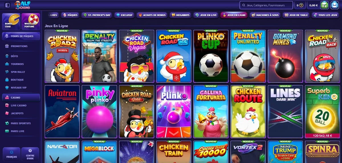 Jeux en ligne Alf Casino