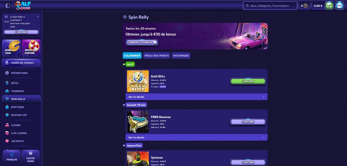 Spin Rally Alf Casino