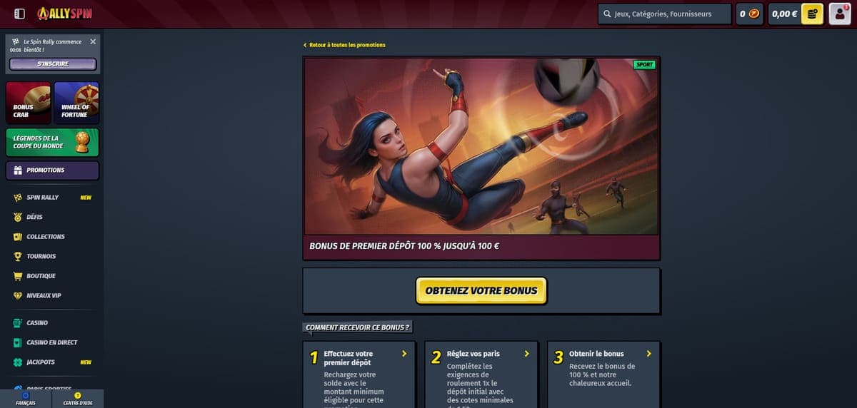 Bonus sport AllySpin Casino