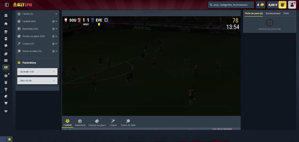 Ligues virtuelles AllySpin Casino