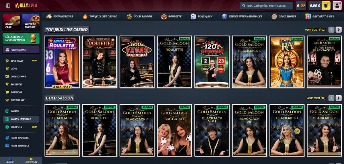 Live AllySpin Casino
