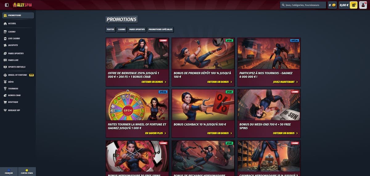 Promotions AllySpin Casino