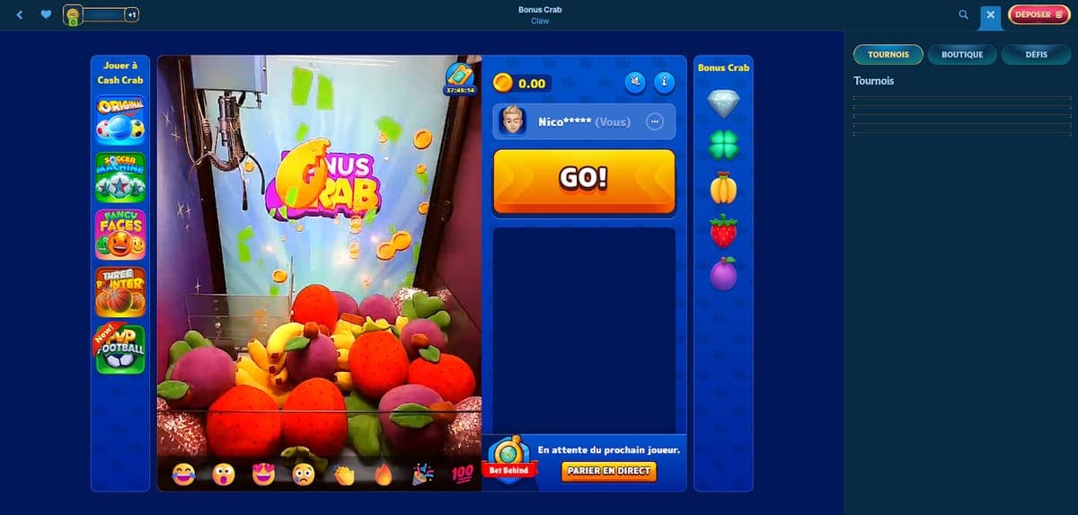 Bonus crab Aquawin Casino