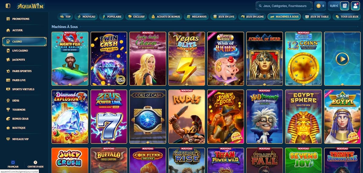 Machines à sous Aquawin Casino