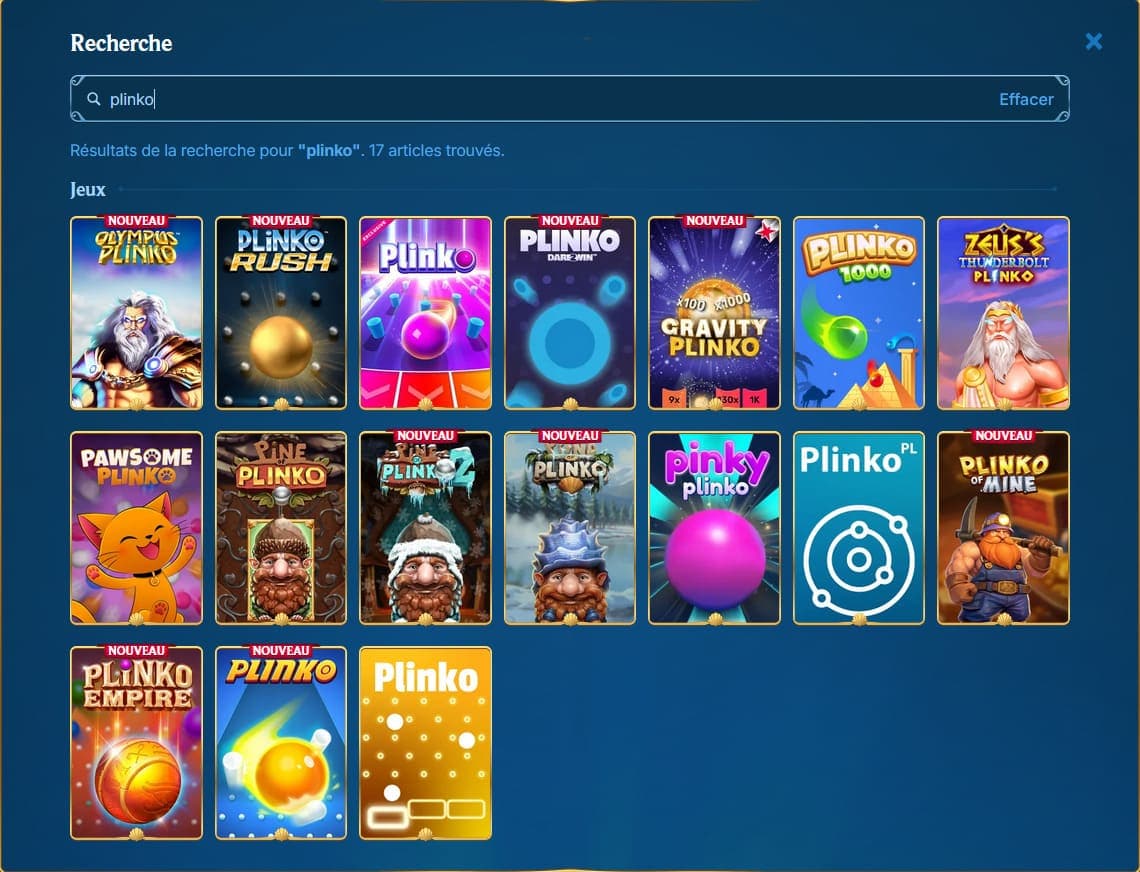 Mini jeux Aquawin Casino