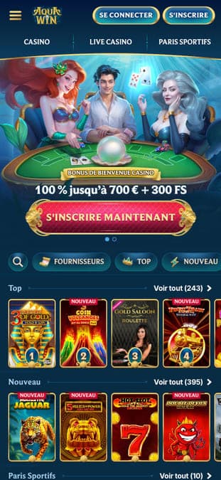 Aquawin casino application