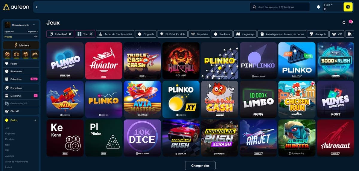 Autres jeux AureonPlay Casino