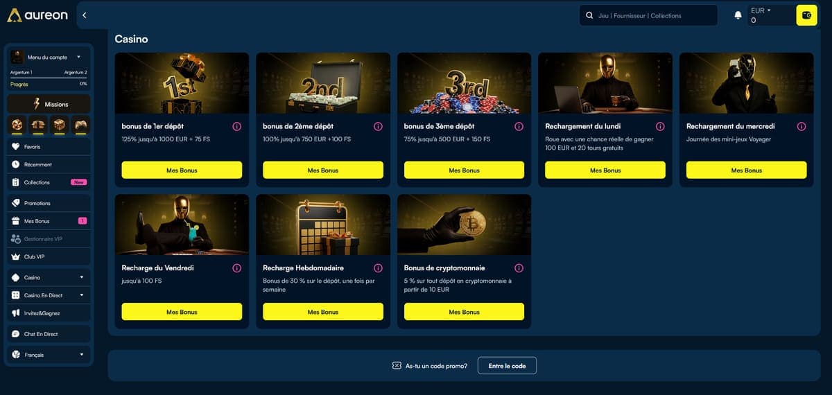 Promos AureonPlay Casino