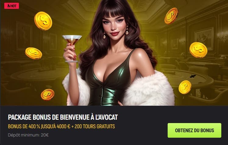 Bonus bienvenue Avocasino Casino