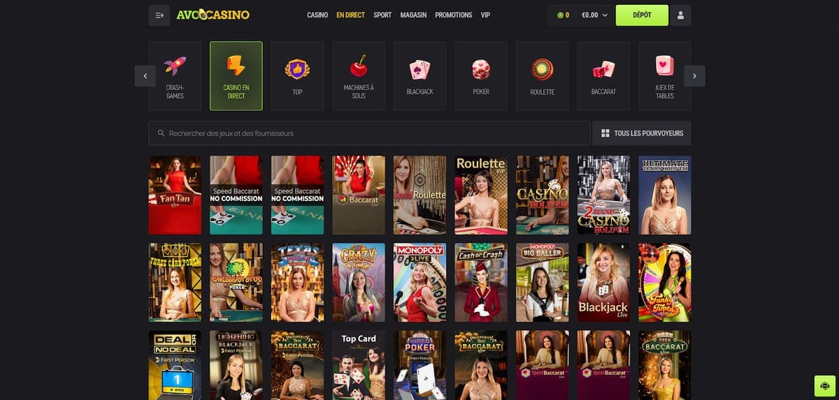 Casino live Avocasino Casino