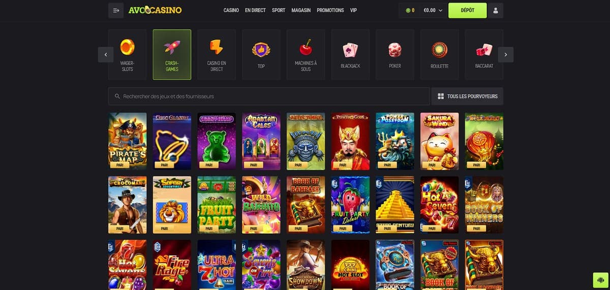 Crash games Avocasino Casino