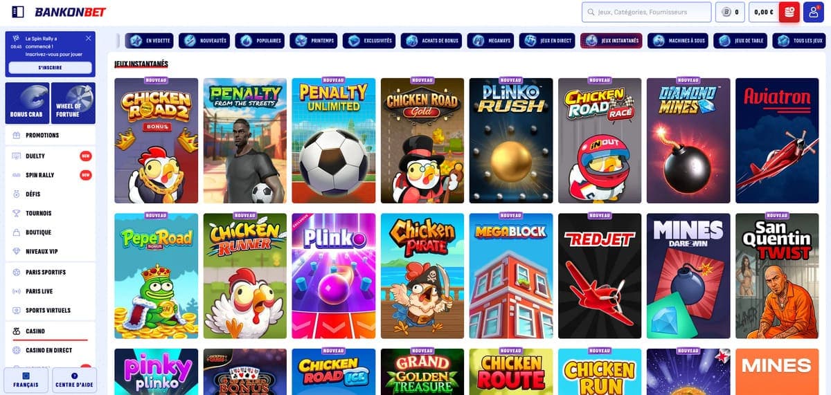 Jeux instantanés bankonbet Casino