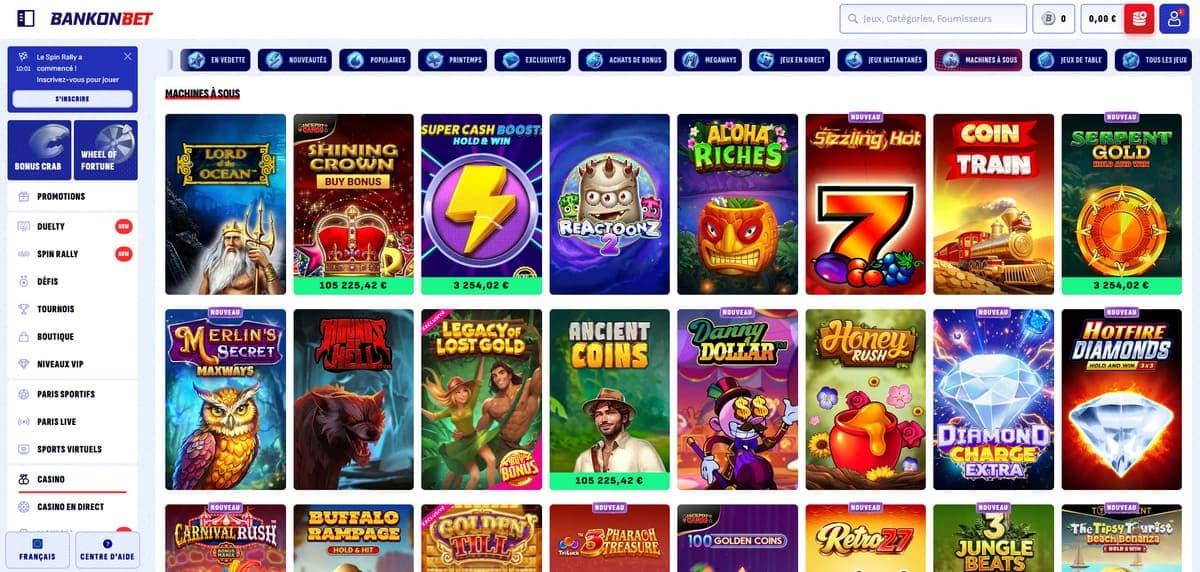 Machines à sous bankonbet Casino