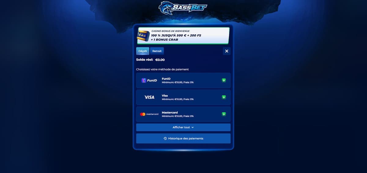 Dépôt Bassbet Casino
