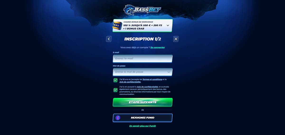 Inscription Bassbet Casino