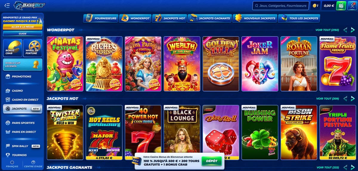 Jackpots hot Bassbet Casino