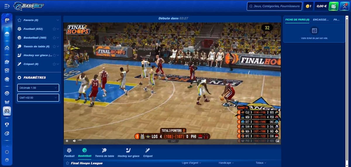 Ligues virtuelles Bassbet Casino