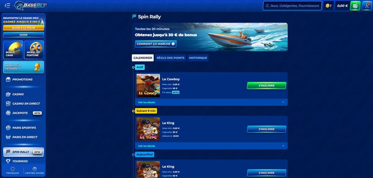 Spin rally Bassbet Casino
