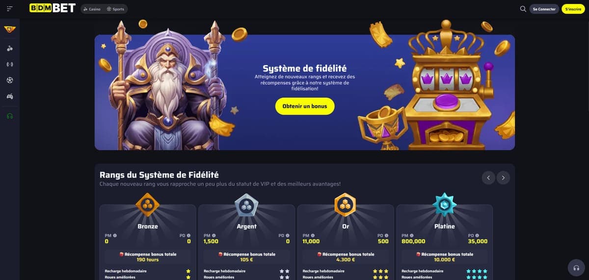 Fidélité Bdmbet Casino