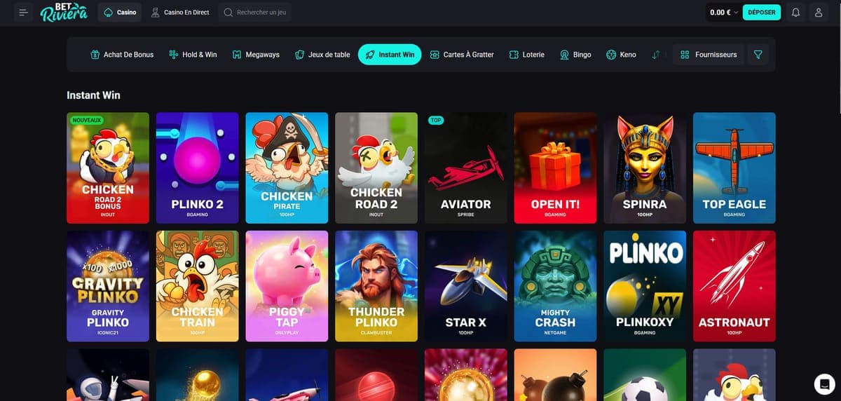 Instant win Bet Riviera Casino