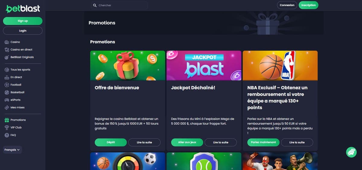 Promos Betblast Casino