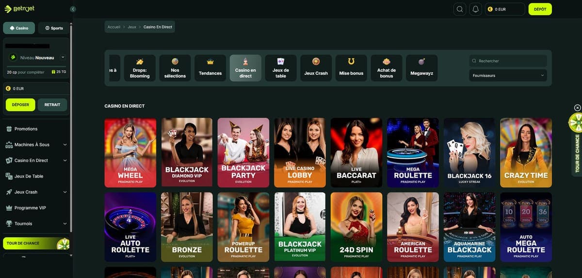 Live BetnJet Casino