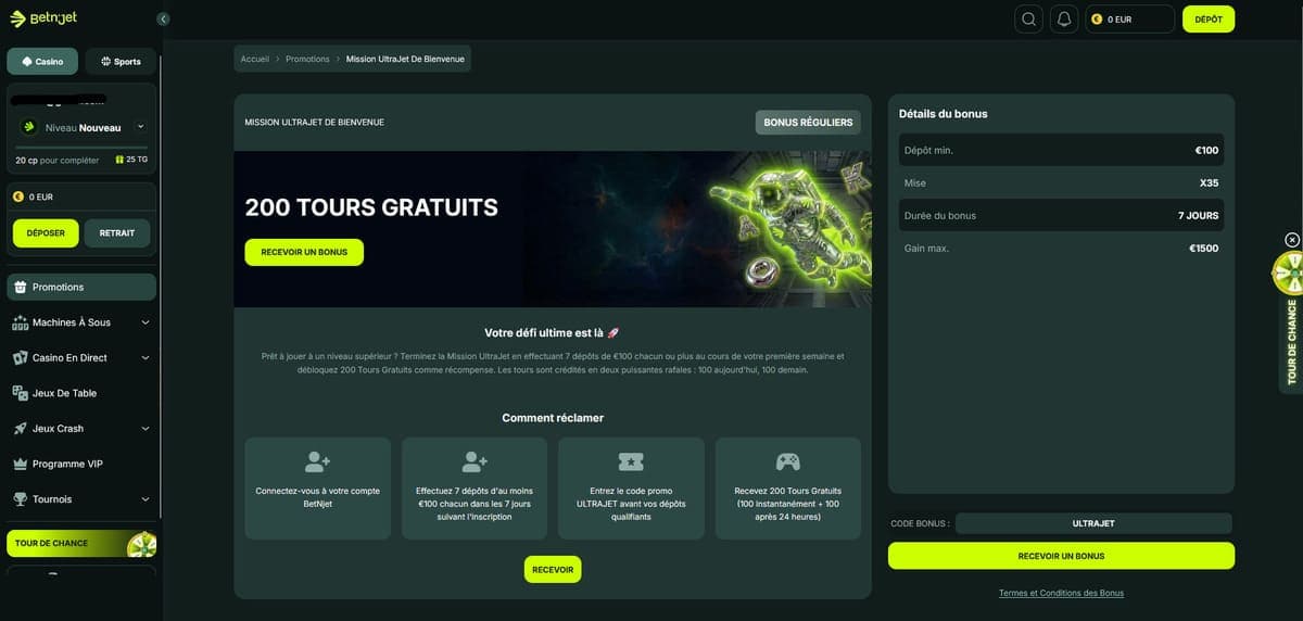 Mission ultrajet BetnJet Casino