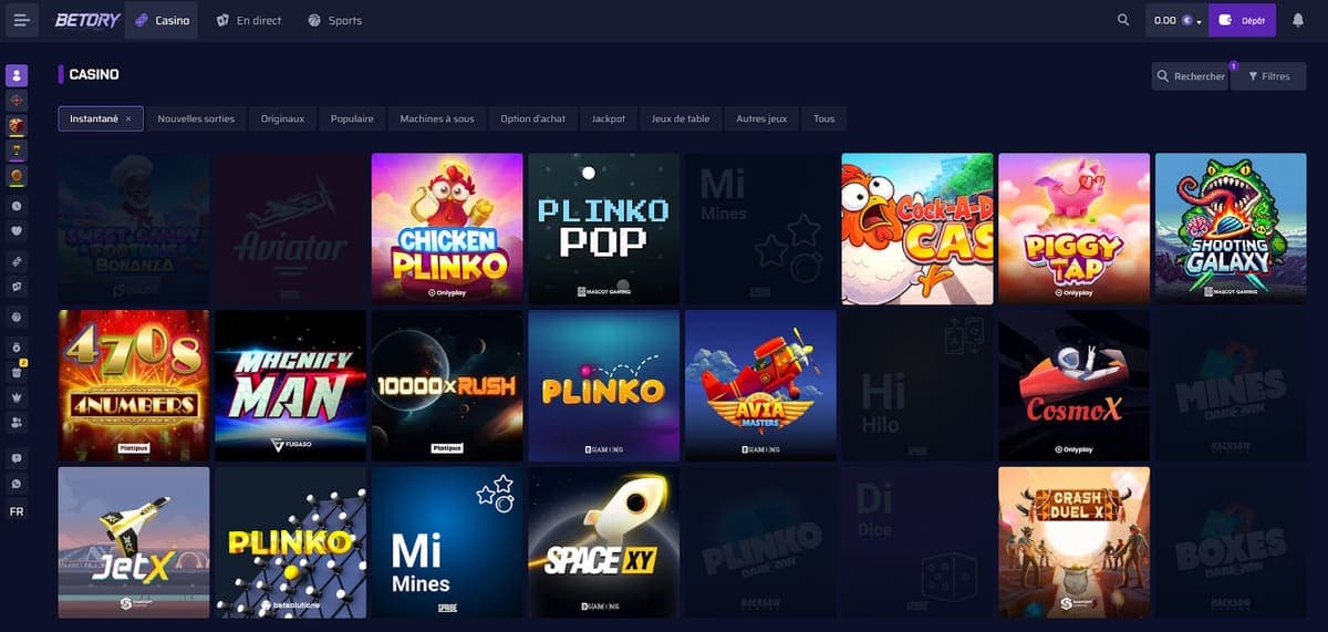Autres jeux Betory Casino