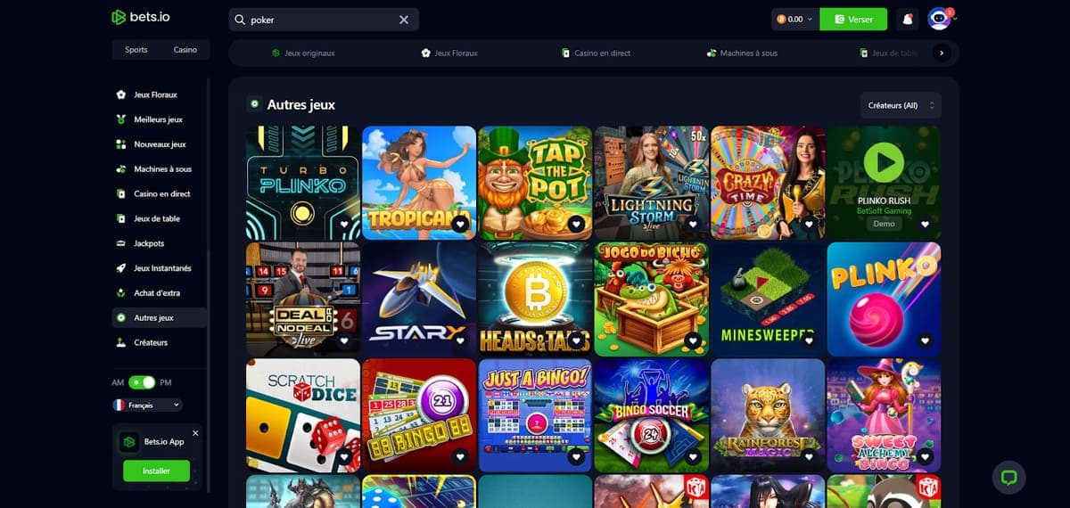 autres jeux Bets.io Casino