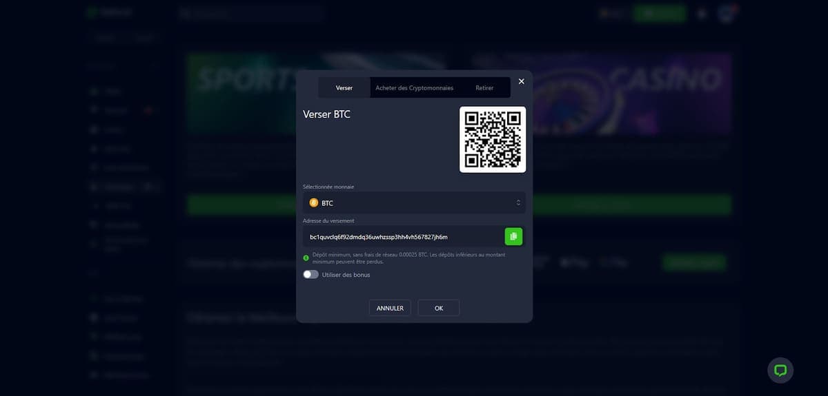 depot Bets.io Casino