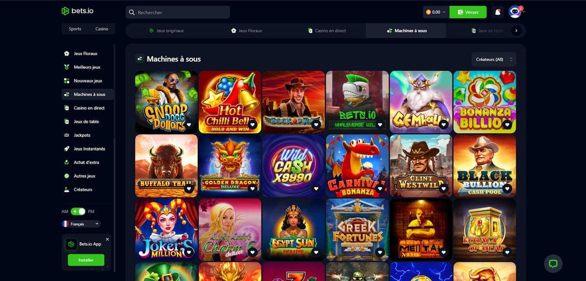 machines à sous Bets.io Casino