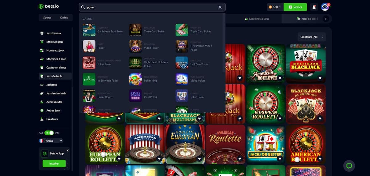 poker Bets.io Casino