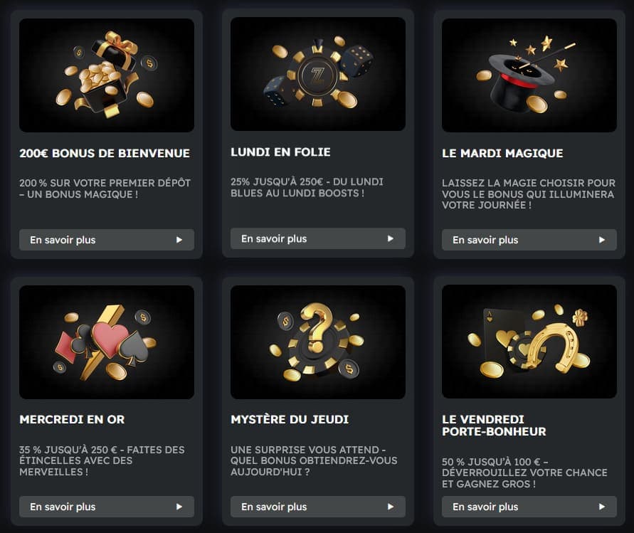 Bonus hebdo Betzino Casino