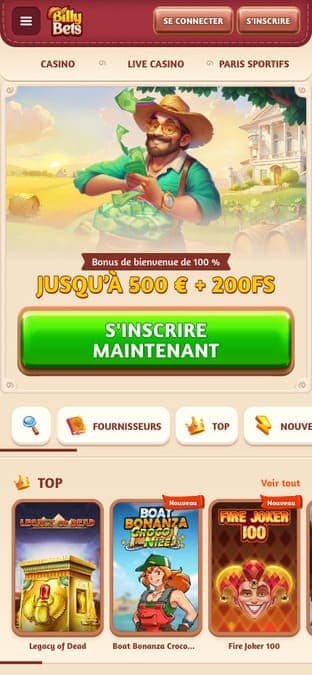 BilyBets casino application