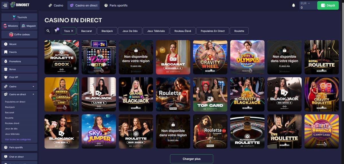 Live Binobet Casino