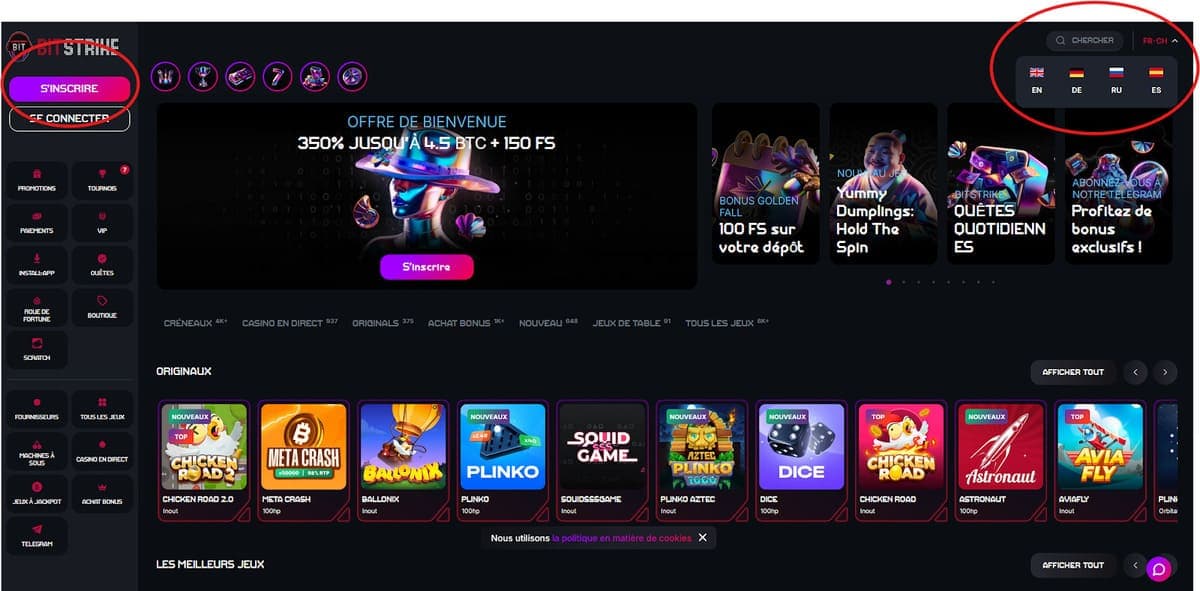 Inscription Bitstrike Casino
