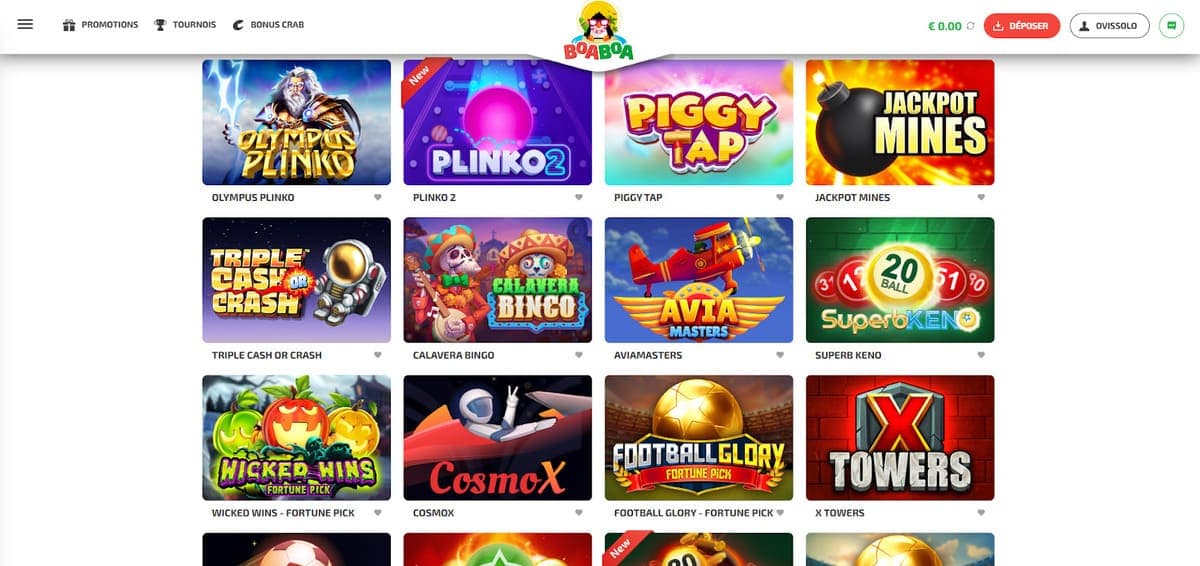 jeux en ligne Boaboa Casino