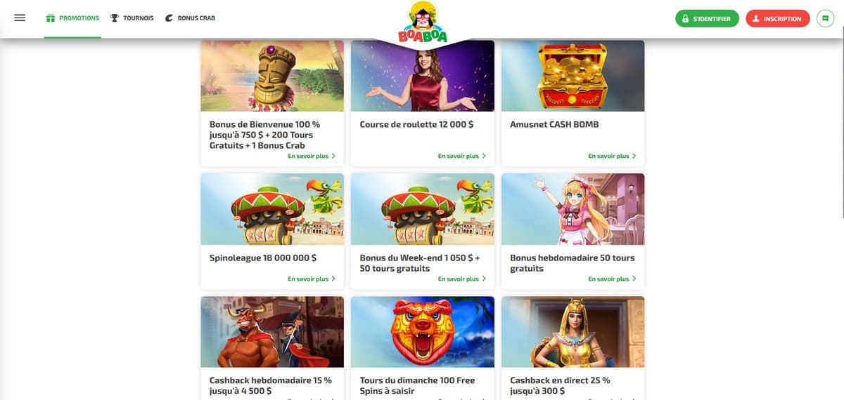 Promos Boaboa Casino
