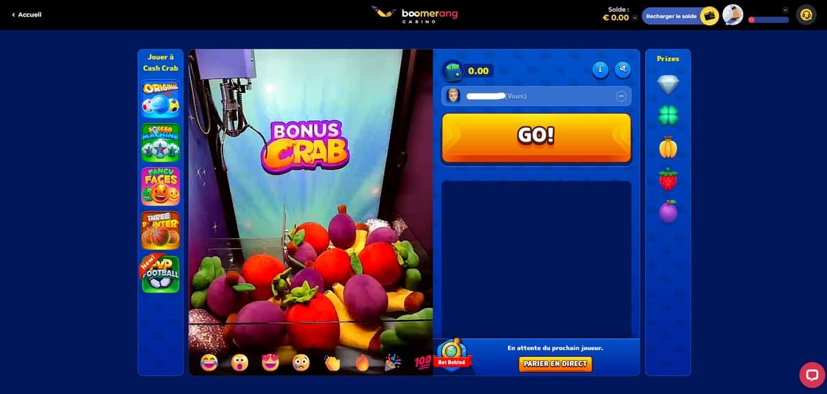 Bonus Crab Boomerang Casino