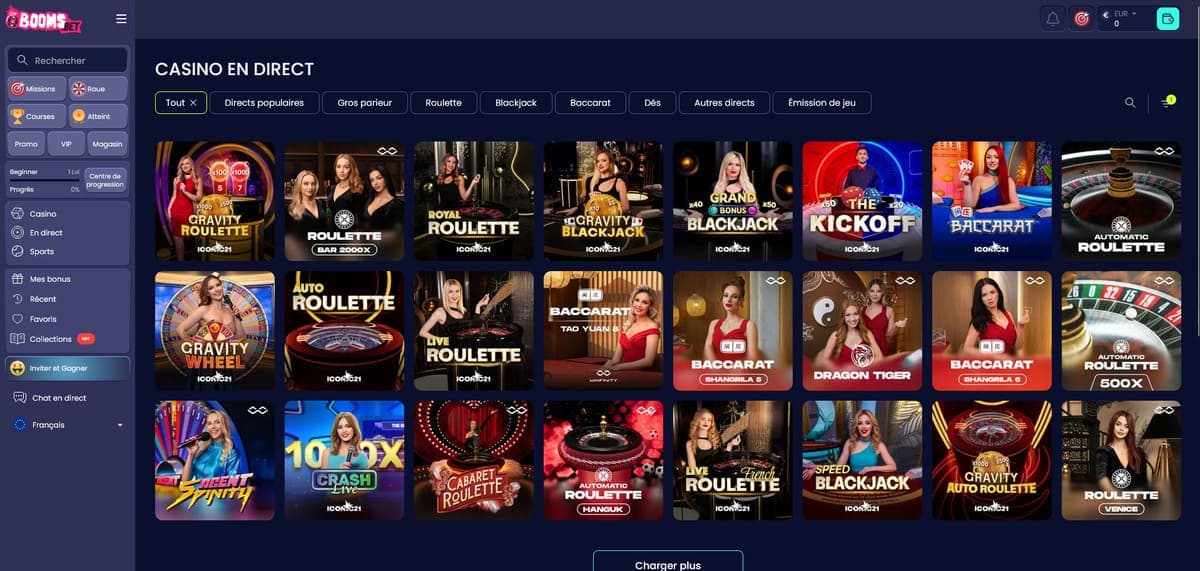 Live Boomsbet Casino