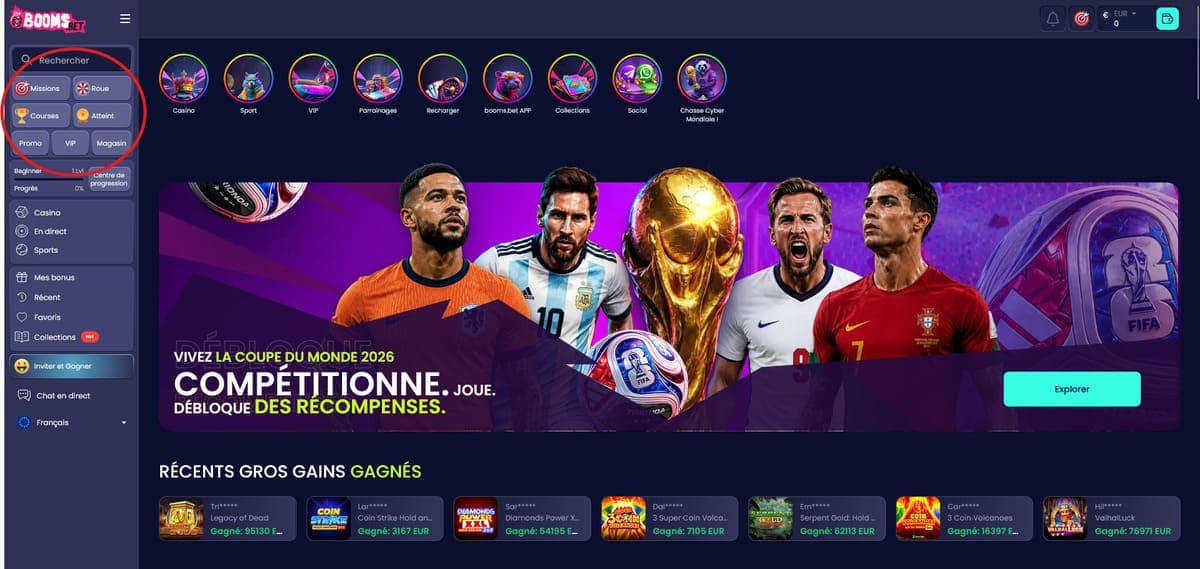 Missions Boomsbet Casino