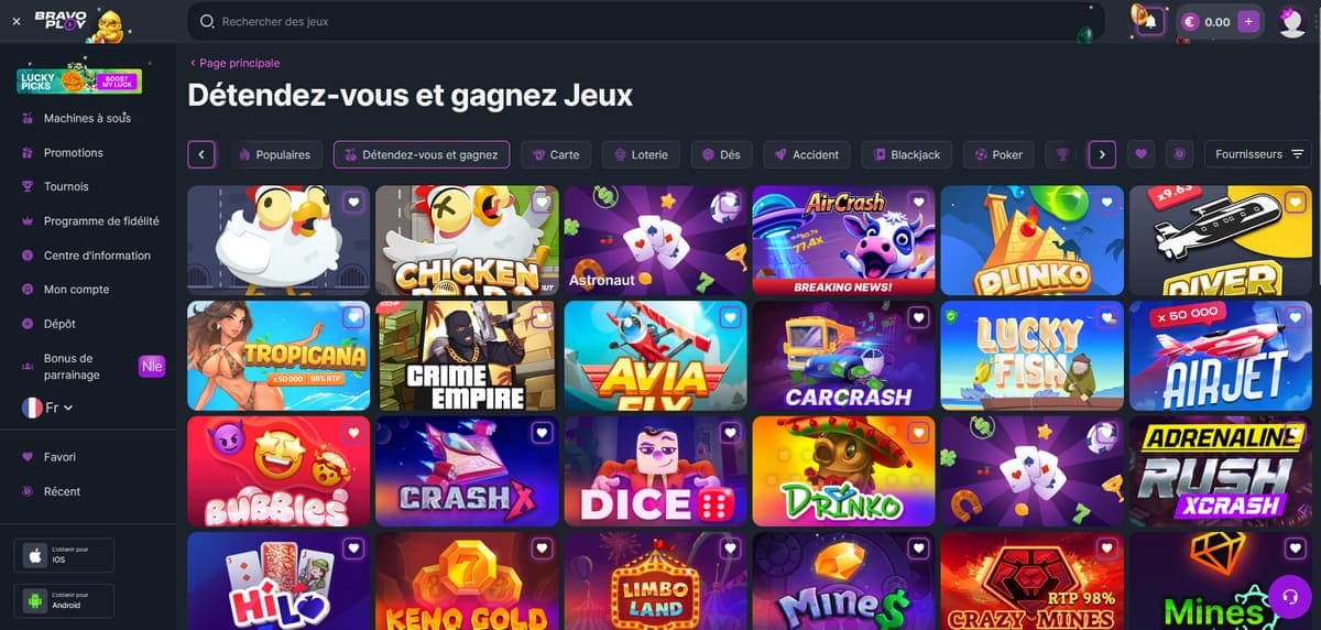 Autres jeux BravoPlay Casino